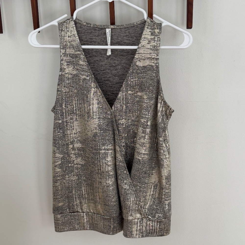 Anthropologie Women's Shimmer Sleeveless V-neck